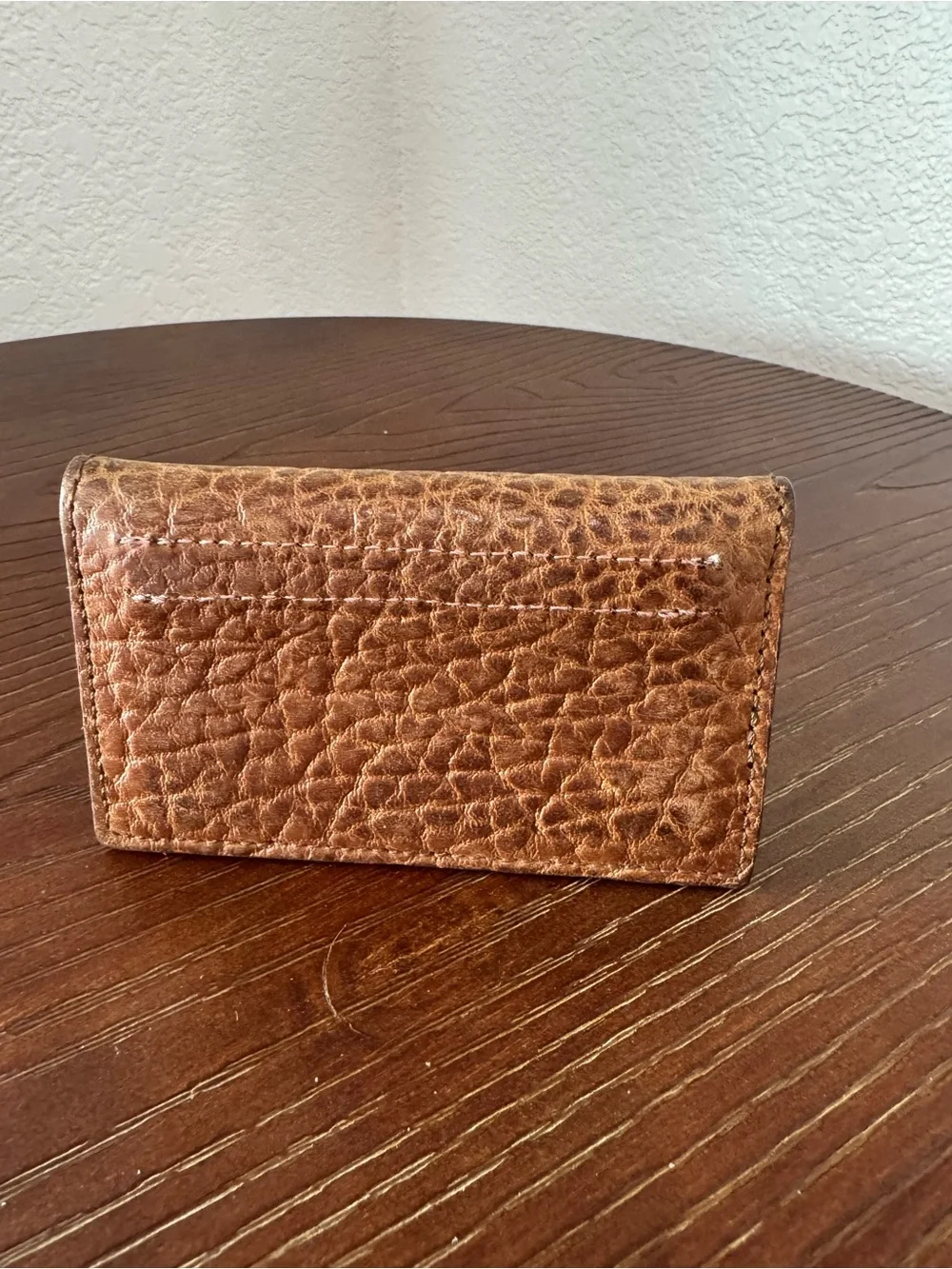 Brown Leather & Cow Hide with Concho Business / Credit Card Holder